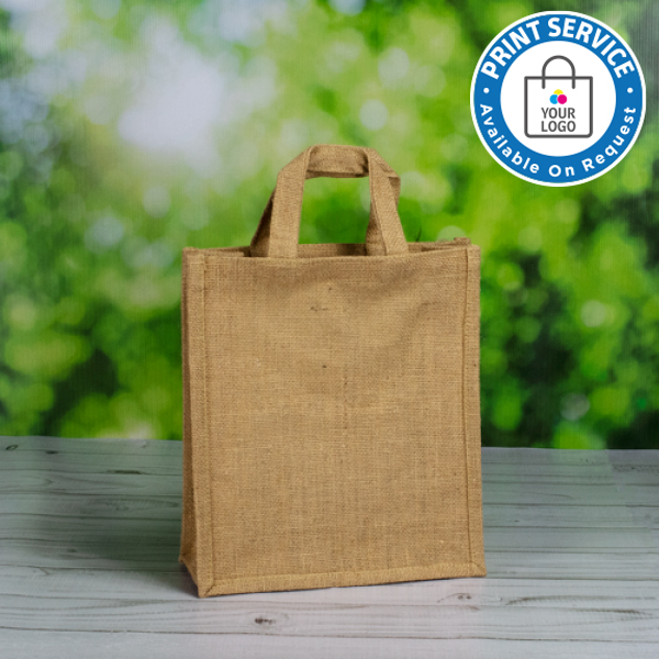 Small jute bags with handles hot sale